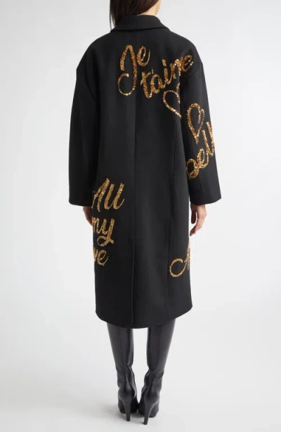 Cinq À Sept Cinq A Sept Sequined Coat In Black