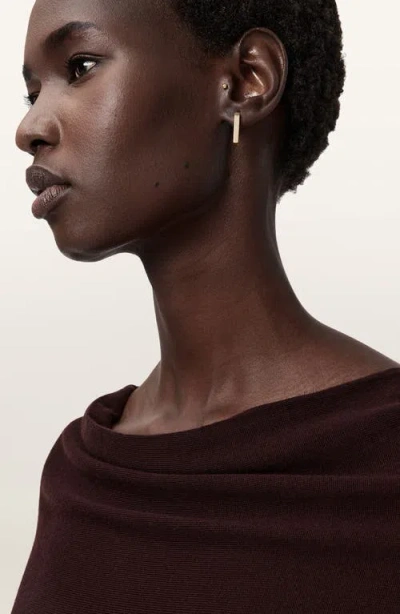 Allsaints Ridley Dolman Sleeve Crop Sweater In Burgundy