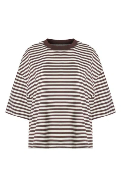 Lioness Bloom Stripe T-shirt In Brown
