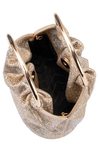 Olga Berg Mabel Crystal Top Handle Clutch In Gold