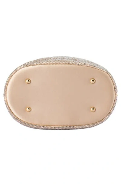 Olga Berg Mabel Crystal Top Handle Clutch In Gold
