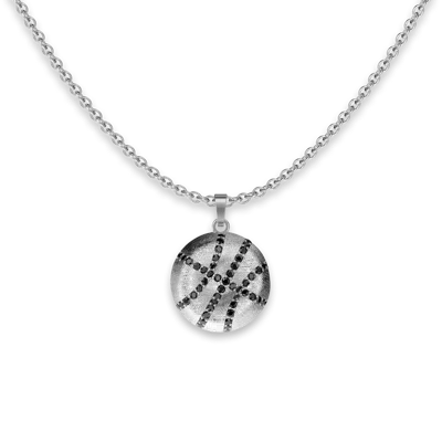 Pascal The Basketball Crooked Ball Diamond Pavé Necklace In Metallic