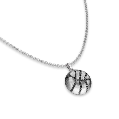 Pascal The Basketball Crooked Ball Diamond Pavé Necklace In Metallic