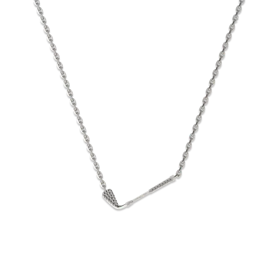 Pascal The Golf Club Necklace, White Diamond Pavé In Metallic