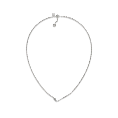 Pascal The Golf Club Necklace, White Diamond Pavé In Metallic