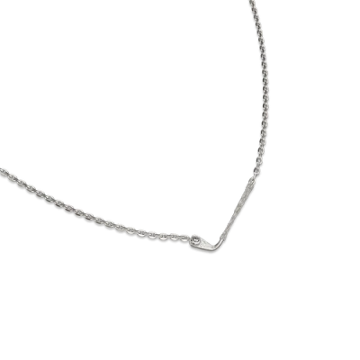 Pascal The Golf Club Necklace, White Diamond In Metallic