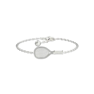 Pascal The Tennis Bracelet, White Diamond Halo In Metallic
