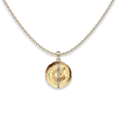Pascal The Basketball Leaking Ball Linear Diamond Necklace In Gold