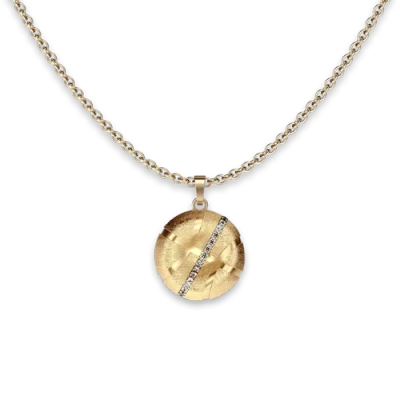 Pascal The Basketball Crooked Ball Linear Diamond Necklace In Gold