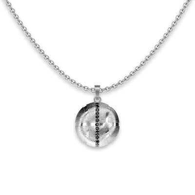 Pascal The Basketball Leaking Ball Linear Diamond Necklace In Metallic