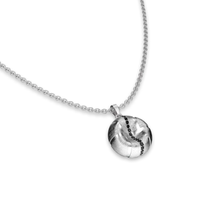 Pascal The Basketball Leaking Ball Linear Diamond Necklace In Metallic