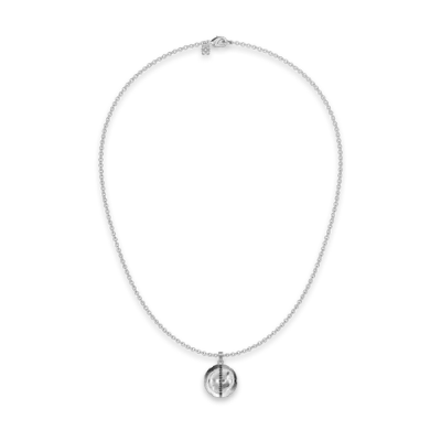 Pascal The Basketball Leaking Ball Linear Diamond Necklace In Metallic