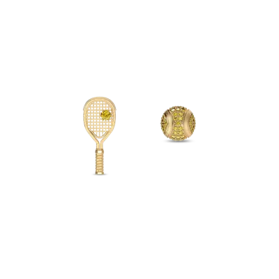 Pascal The Tennis Stud Earrings, Yellow Diamond Pavé In Gold