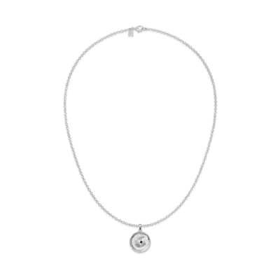 Pascal The Basketball Crooked Ball Diamond Necklace In Metallic