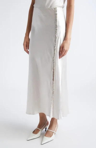 Jason Wu Collection Bias Cut Washed Twill Skirt In Gray