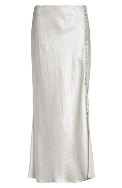 Jason Wu Collection Bias Cut Washed Twill Skirt In Gray