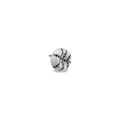 Pascal The Basketball Crooked Ball Diamond Pavé Earrings In Metallic