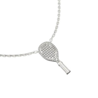 Pascal The Tennis Necklace, White Diamond Pavé In Metallic