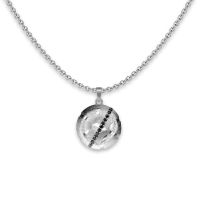 Pascal The Basketball Crooked Ball Linear Diamond Necklace In Metallic