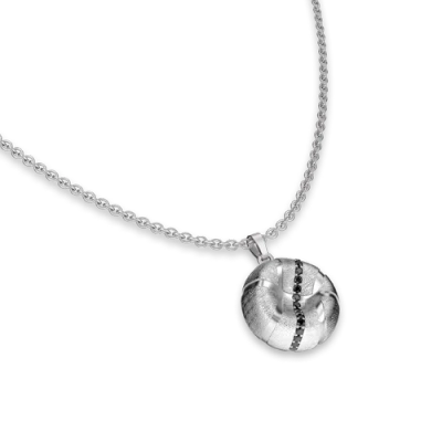 Pascal The Basketball Crooked Ball Linear Diamond Necklace In Metallic