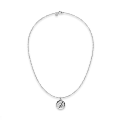 Pascal The Basketball Crooked Ball Linear Diamond Necklace In Metallic