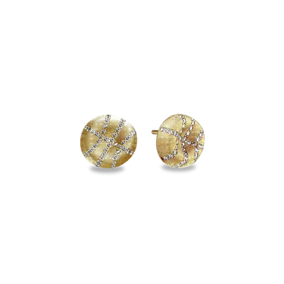 Pascal The Basketball Crooked Ball Diamond Pavé Earrings In Gold