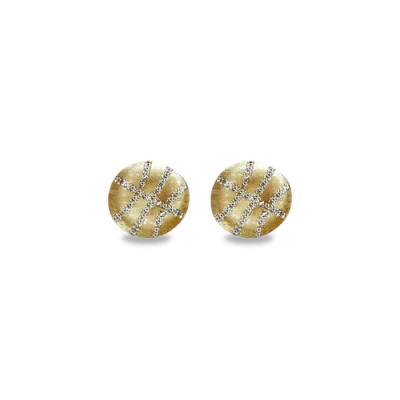 Pascal The Basketball Crooked Ball Diamond Pavé Earrings In Gold