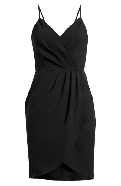Julia Jordan Pleated Cocktail Dress In Black
