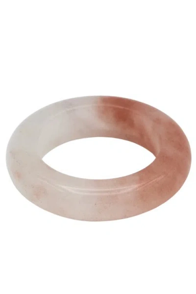 Seree Peach Blossom Pink Jade Stone Ring In Pink