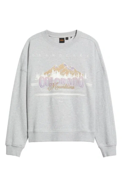 Hugo Boss Boss Orange Cotton Sweatshirt In Gray