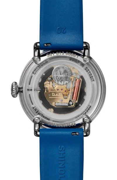 Shinola Detrola Rubber Strap Watch, 41mm In Blue