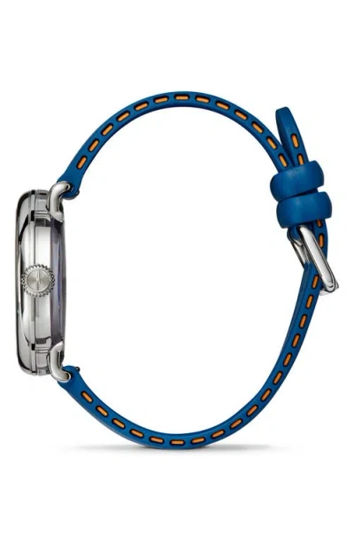 Shinola Detrola Rubber Strap Watch, 41mm In Blue
