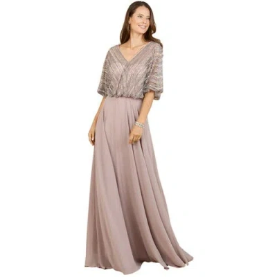 Lara New York Chiffon A-line Long Gown In Pink