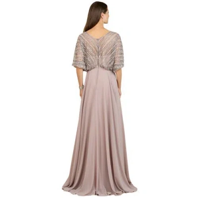 Lara New York Chiffon A-line Long Gown In Pink