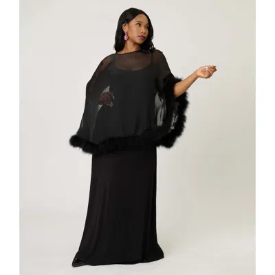 Smak Parlour Plus Size Cape Maxi Dress In Black