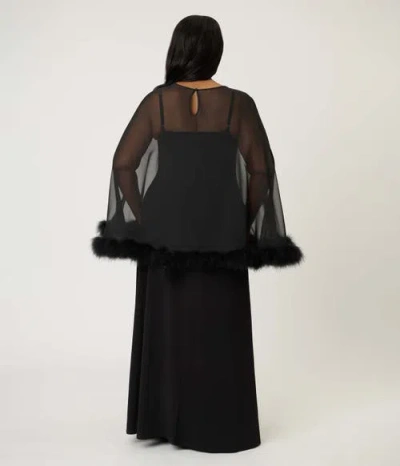 Smak Parlour Plus Size Cape Maxi Dress In Black