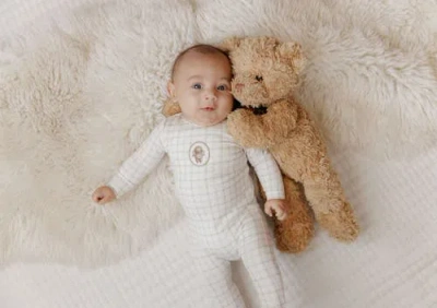 Ely's & Co. Modal French Terry Plaid Sheep Collection In Neutral