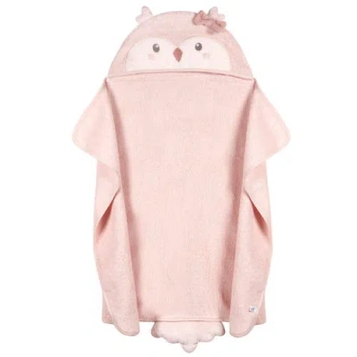 Just Born Pink Owl Character Hooded Towel