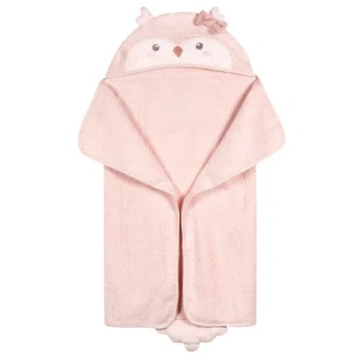Just Born Pink Owl Character Hooded Towel