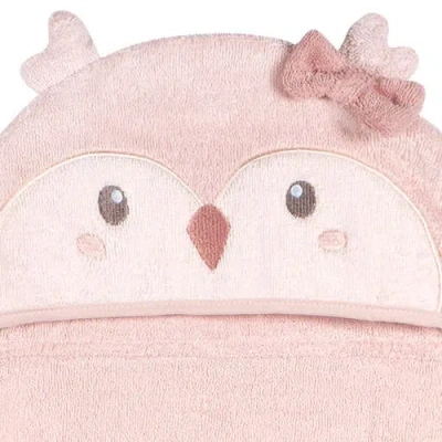 Just Born Pink Owl Character Hooded Towel