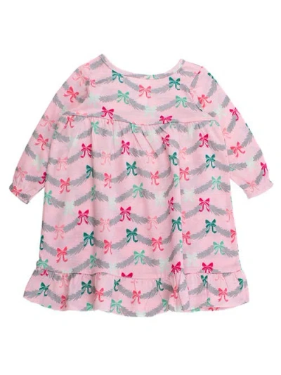Rufflebutts Girls Holiday Pajama Night Gown In Pink