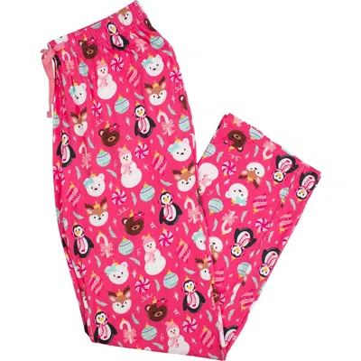 Rufflebutts Softsnooze Unisex Holiday Adult Pajama Pants In Pink