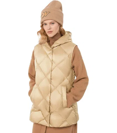 Weekend Max Mara Frutto Beige Hooded Vest In Neutral