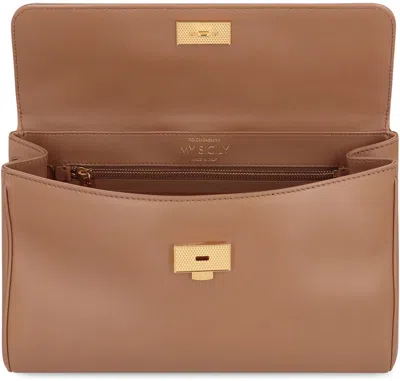 Dolce & Gabbana My Sicily Leather Shoulder Bag In Brown