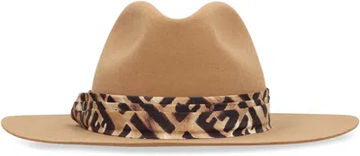 Fendi Hat Made Of Wool Felt In Neutral
