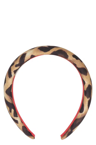 Fendi Silk Headband In Brown
