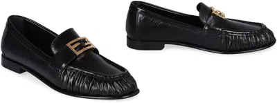 Fendi Nappa Leather Baguette Loafers Fringe Detail In Multi