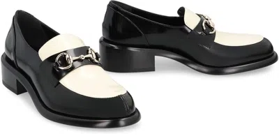 Gucci Two-tone Leather Loafers With Horsebit In Black