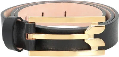 Victoria Beckham Dorian Belt In Leather In Black