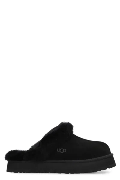 Ugg Slip-on Mules With Plush Fluffy Lining In Black